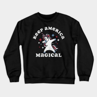 Keep America Magical Dabbing Unicorn Crewneck Sweatshirt
